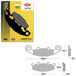 SBS ROAD RACING & TRACKDAYS CARBON TECH REAR BRAKE PAD (6210597108)