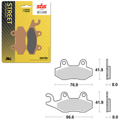 SBS PERFORMANCE HS SINTER FRONT BRAKE PAD (6250611108)