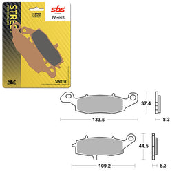 SBS PERFORMANCE HS SINTER FRONT BRAKE PAD (6250704108)