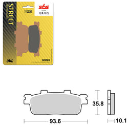 SBS PERFORMANCE HS SINTER FRONT BRAKE PAD (6250847108)