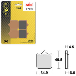 SBS PERFORMANCE HS SINTER FRONT BRAKE PAD (6250870108)