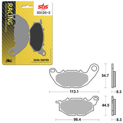 SBS DS-2 DUAL SINTER DYNAMIC RACING CONCEPT REAR BRAKE PAD (6410931108)